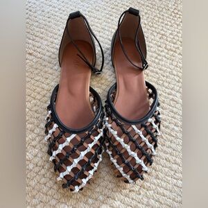 Alaia Black and White Women's Flats 37
